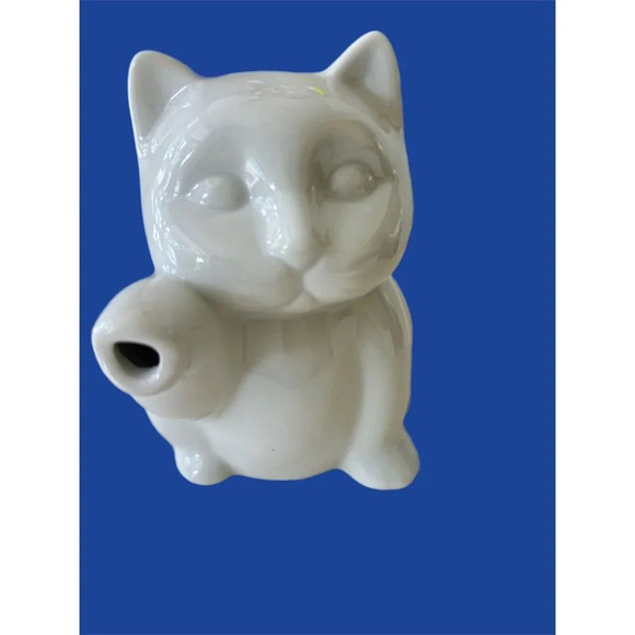 VTG Kitty Cat Creamer Pitcher White Ceramic Small Tea Pot By HIC Japan - Picture 6 of 7